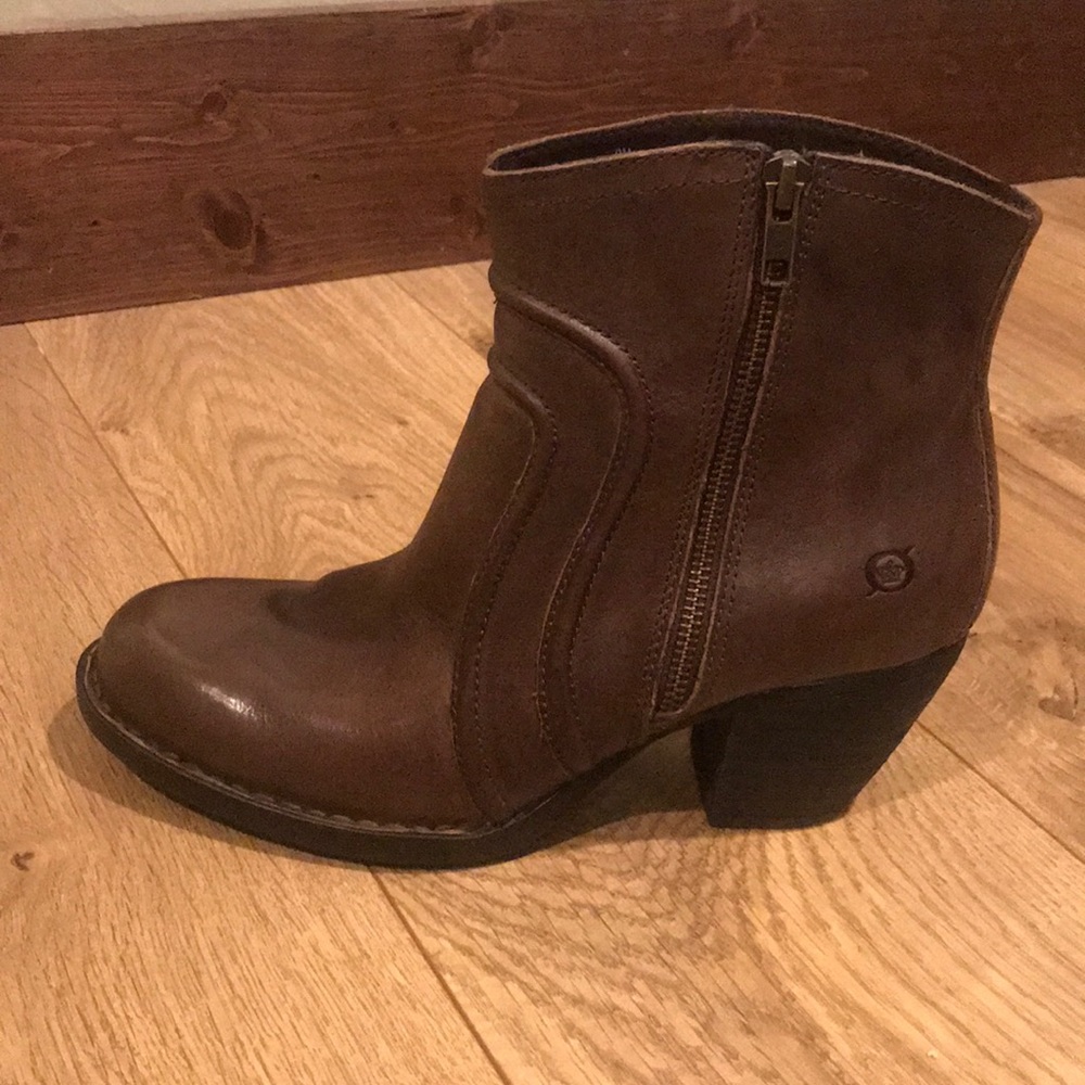 Born Brown Leather Ankle Boots